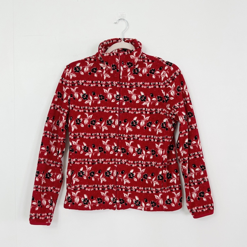 Red Holiday Zip Up Sweater
